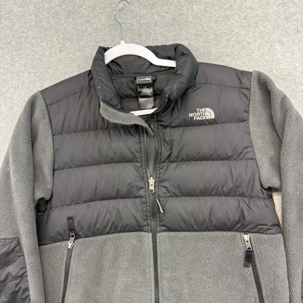 North Face Denali Fleece 550 Puffer Hybrid Jacket Boys Large 14-16 Down Black